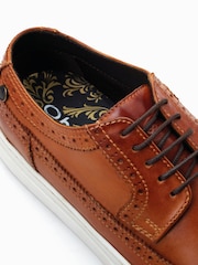 Base London Mickey Lace Up Brown Brogue Trainers - Image 6 of 6