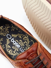 Base London Washed Tan Light Brown Sully Lace Up Brogue Shoes - Image 7 of 7