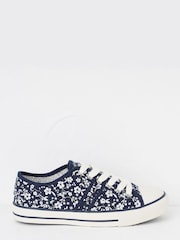 FatFace Blue Lola Floral Canvas Trainers - Image 1 of 4