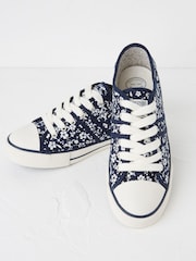 FatFace Blue Lola Floral Canvas Trainers - Image 2 of 4