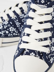 FatFace Blue Lola Floral Canvas Trainers - Image 3 of 4