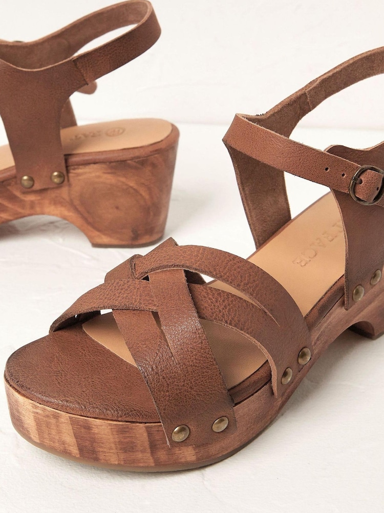 FatFace Brown Leather Sandals - Image 4 of 4