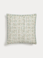 Nina Campbell Aqua Blue Batik Check Cushion - Image 3 of 4