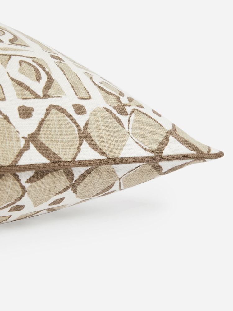 Nina Campbell Natural Batik Check Cushion - Image 4 of 4