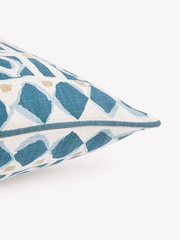 Nina Campbell Navy Blue 100% Cotton Batik Check Cushion - Image 4 of 4