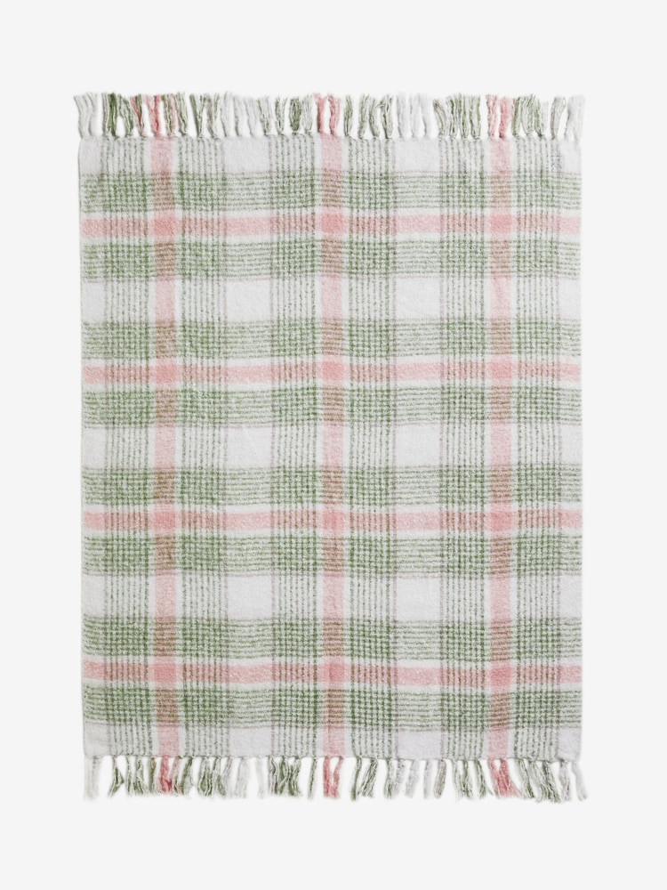Nina Campbell Pink Check Brushed Throw - Image 3 of 3 Nina Campbell Pink Check Brushed Throw - Image 3 of 3