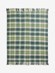 Nina Campbell Teal Check Brushed Throw - Image 2 of 2