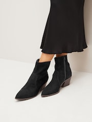 Black Standard/Wide Fit Forever Comfort® Cowboy Ankle Boots - Image 1 of 8