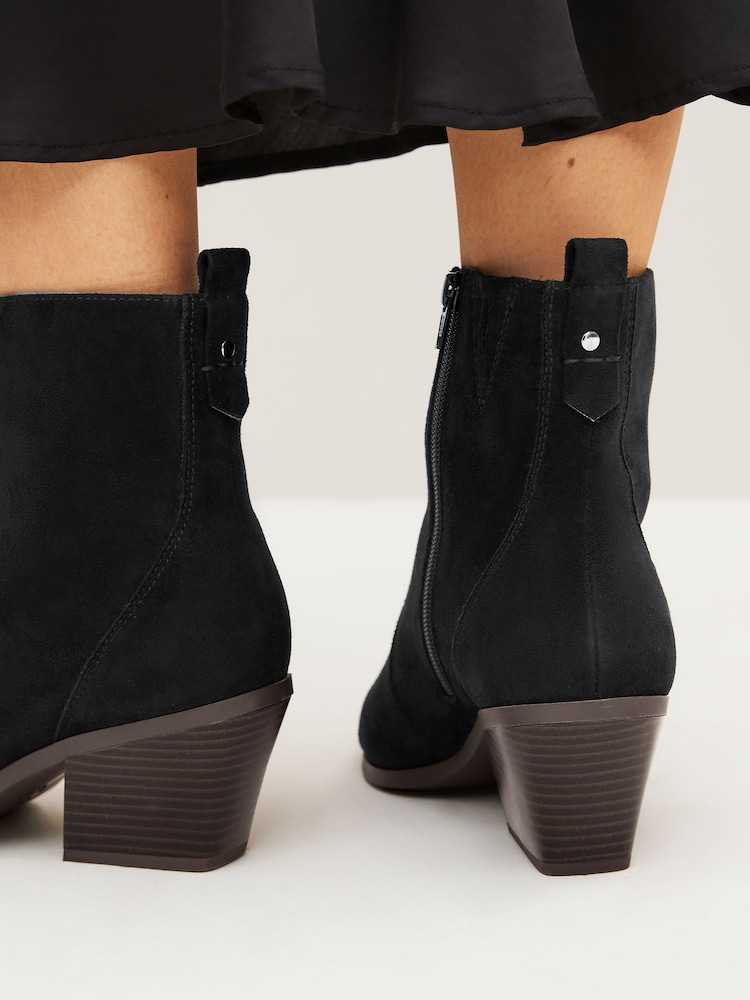 Black Standard/Wide Fit Forever Comfort® Cowboy Ankle Boots - Image 2 of 8