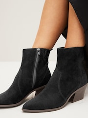 Black Standard/Wide Fit Forever Comfort® Cowboy Ankle Boots - Image 3 of 8