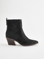 Black Standard/Wide Fit Forever Comfort® Cowboy Ankle Boots - Image 4 of 8