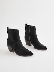 Black Standard/Wide Fit Forever Comfort® Cowboy Ankle Boots - Image 5 of 8