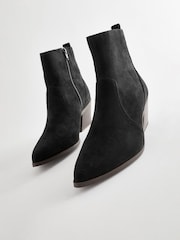 Black Standard/Wide Fit Forever Comfort® Cowboy Ankle Boots - Image 6 of 8