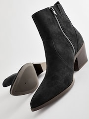 Black Standard/Wide Fit Forever Comfort® Cowboy Ankle Boots - Image 7 of 8
