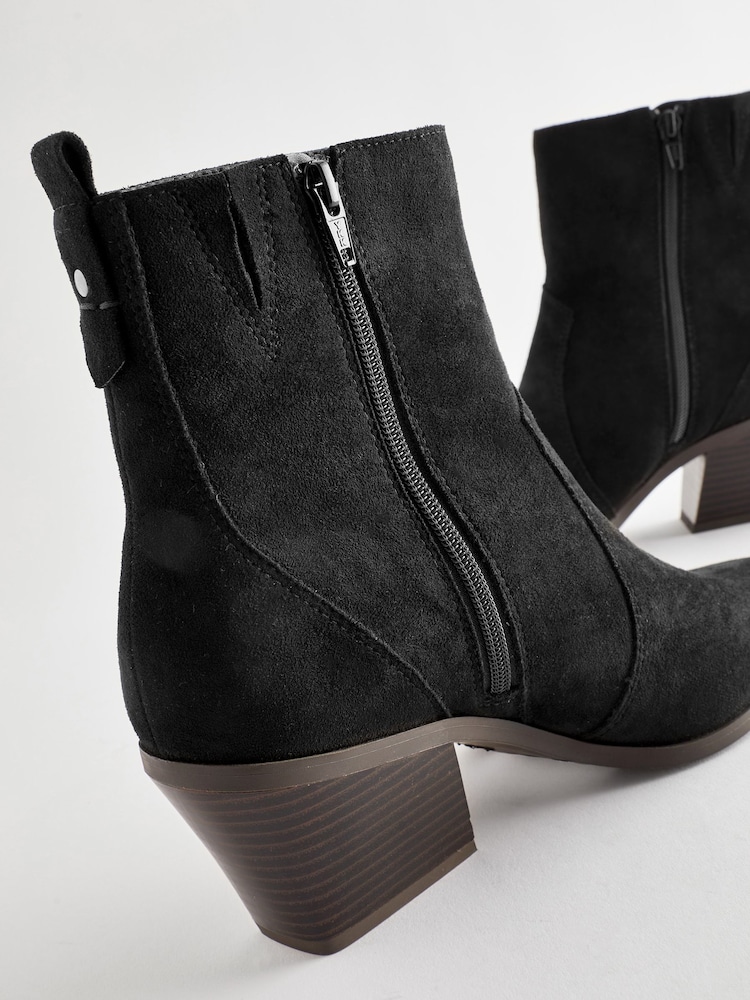 Black Standard/Wide Fit Forever Comfort® Cowboy Ankle Boots - Image 8 of 8