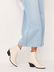 Bone White Regular/Wide Fit Forever Comfort® Cowboy Western Ankle Boots - Image 2 of 8