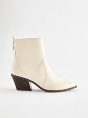 Bone White Regular/Wide Fit Forever Comfort® Cowboy Western Ankle Boots - Image 5 of 8