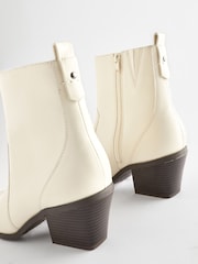 Bone White Regular/Wide Fit Forever Comfort® Cowboy Western Ankle Boots - Image 6 of 8