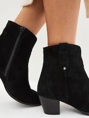 Black Regular/Wide Fit Forever Comfort® Leather Cowboy/Western Boots - Image 2 of 7