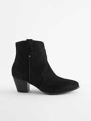Black Regular/Wide Fit Forever Comfort® Leather Cowboy/Western Boots - Image 4 of 7