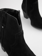 Black Regular/Wide Fit Forever Comfort® Leather Cowboy/Western Boots - Image 7 of 7