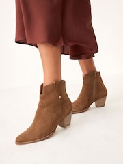 Tan Brown Forever Comfort® Leather Cowboy/Western Boots - Image 1 of 6