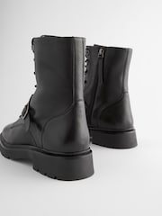 Black Forever Comfort® Lace Up Strap Detail Ankle Boots - Image 5 of 6