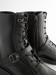 Black Forever Comfort® Lace Up Strap Detail Ankle Boots - Image 6 of 6