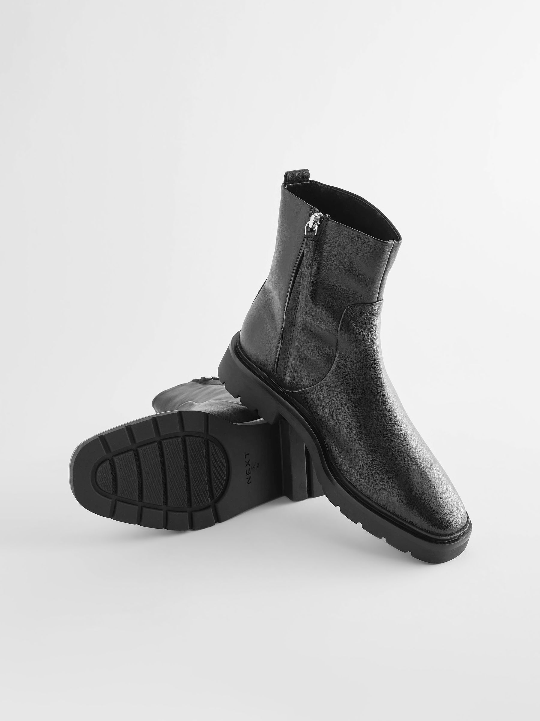 Buy Black Forever Comfort® Leather Square Toe Ankle Boots Buy Black Forever Comfort® Leather Square Toe Ankle Boots