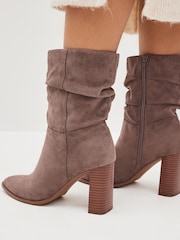 Mink Brown Forever Comfort® Heeled Slouch Midi Boots - Image 3 of 7