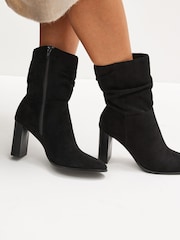 Black Forever Comfort® Heeled Slouch Midi Boots - Image 3 of 8