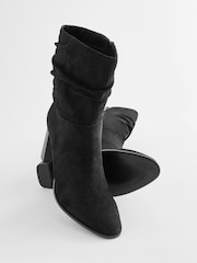 Black Forever Comfort® Heeled Slouch Midi Boots - Image 6 of 8