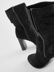 Black Forever Comfort® Heeled Slouch Midi Boots - Image 8 of 8