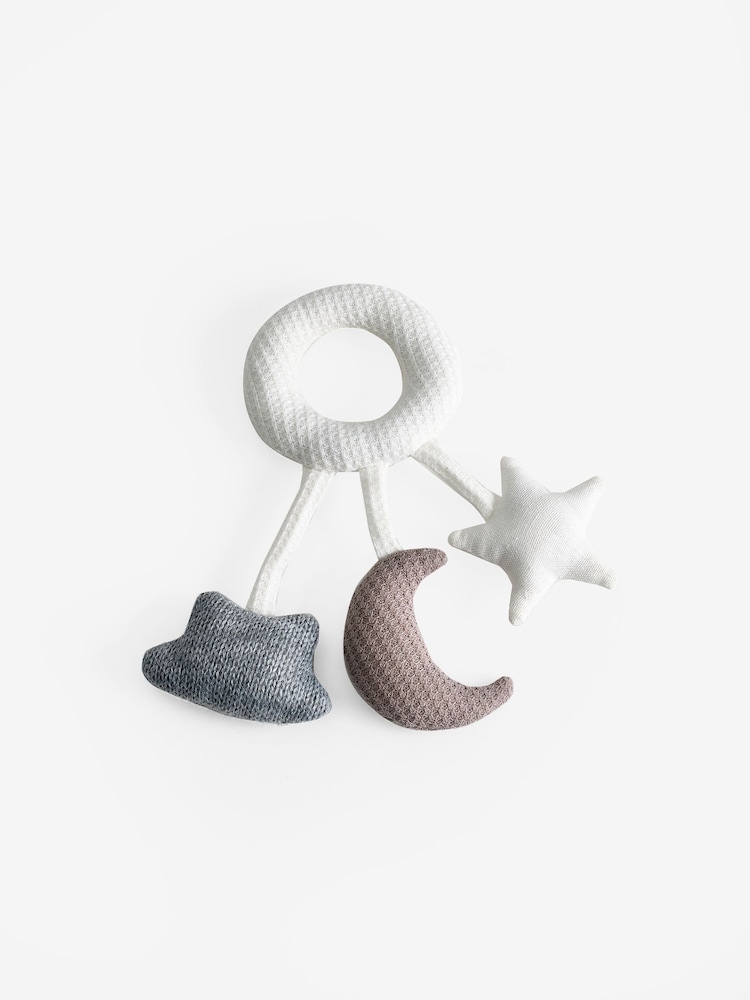 White Moon & Star Baby Rattle - Image 3 of 3 White Moon & Star Baby Rattle - Image 3 of 3