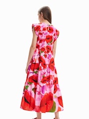 Desigual Lip Print Pink Sleevless Midi Dress - Image 2 of 5