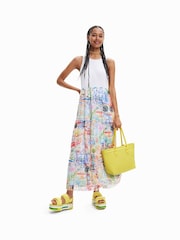 Desigual White Printed Maxi Dress - Image 1 of 5