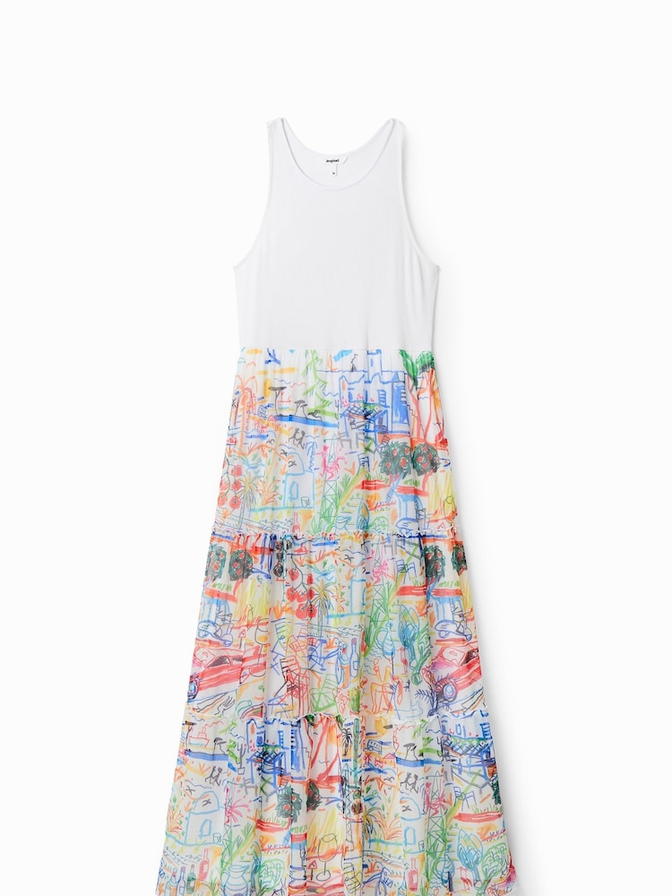 Desigual White Printed Maxi Dress - Image 5 of 5