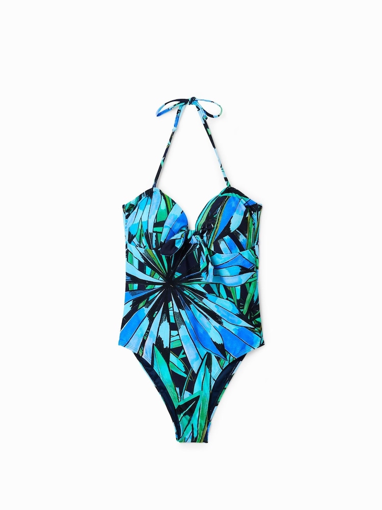 Desigual Blue Waist Control Swimsuit - Image 5 of 5