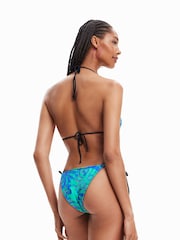 Desigual Tropical Green Triangle Tie Bikini Top - Image 2 of 4
