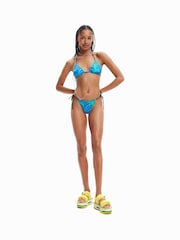 Desigual Tropical Green Triangle Tie Bikini Top - Image 3 of 4