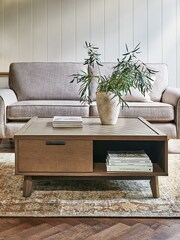 Natural Tetbury Solid Oak and Veneer Coffee Table - Image 2 of 10
