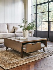 Natural Tetbury Solid Oak and Veneer Coffee Table - Image 3 of 10