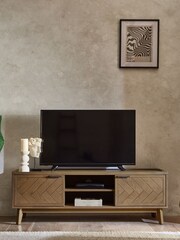 Natural Tetbury Solid Oak TV Unit, Up to 65 Inch - Image 1 of 6