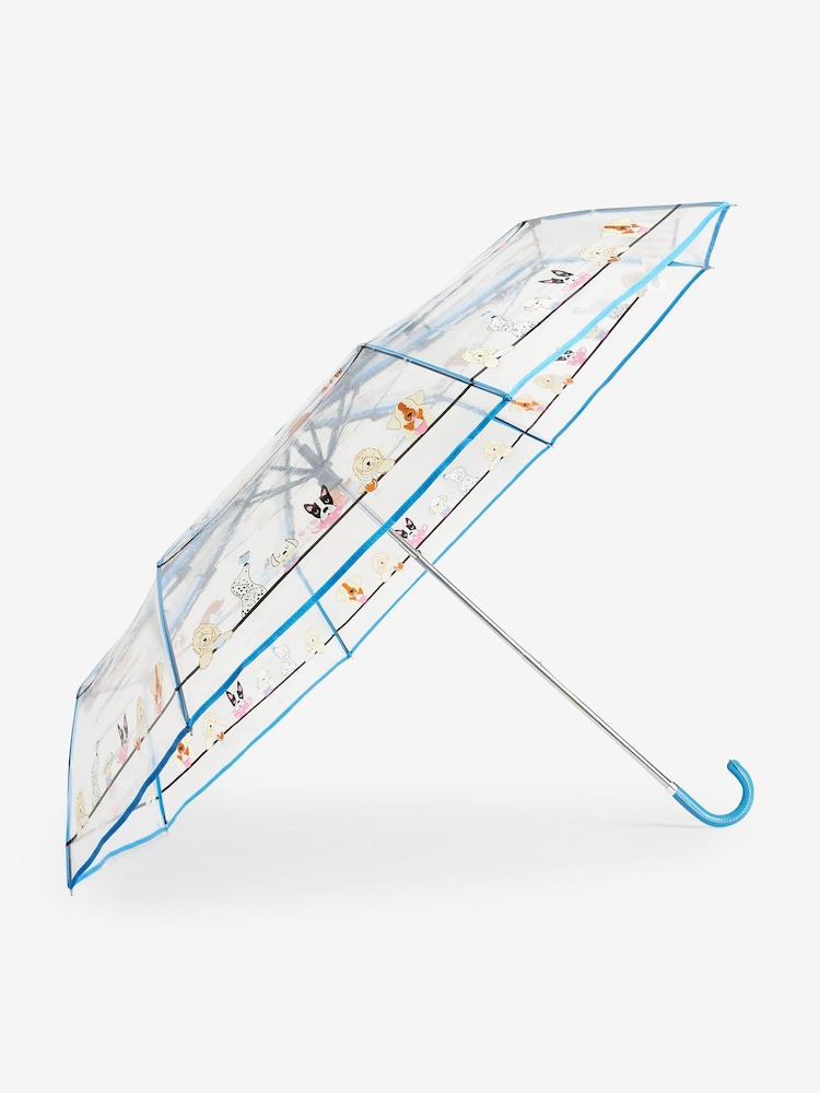 Dogs And Coffee Print Crook Handle Umbrella - Image 1 of 1