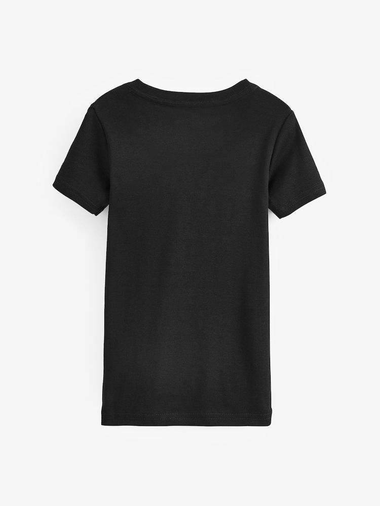 Black 100% Cotton Short Sleeve Vests 3 Pack (1.5-16yrs) - Image 2 of 3 Black 100% Cotton Short Sleeve Vests 3 Pack (1.5-16yrs) - Image 2 of 3