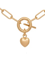 Caramel Jewellery London Gold Tone Chunky Layered T-Bar Necklace - Image 4 of 5