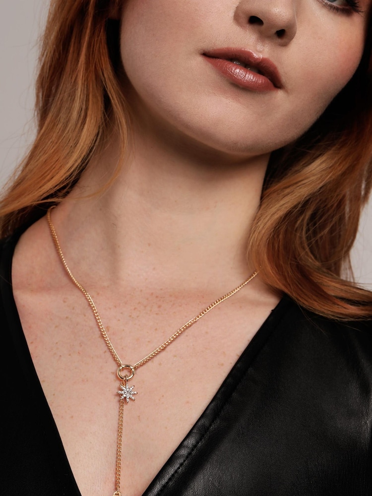 Caramel Jewellery London Gold Tone Sparkly Stella Necklace - Image 6 of 6