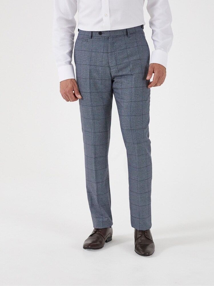 Skopes Blue Tailored Fit Reece Check Suit: Trousers - Image 1 of 3