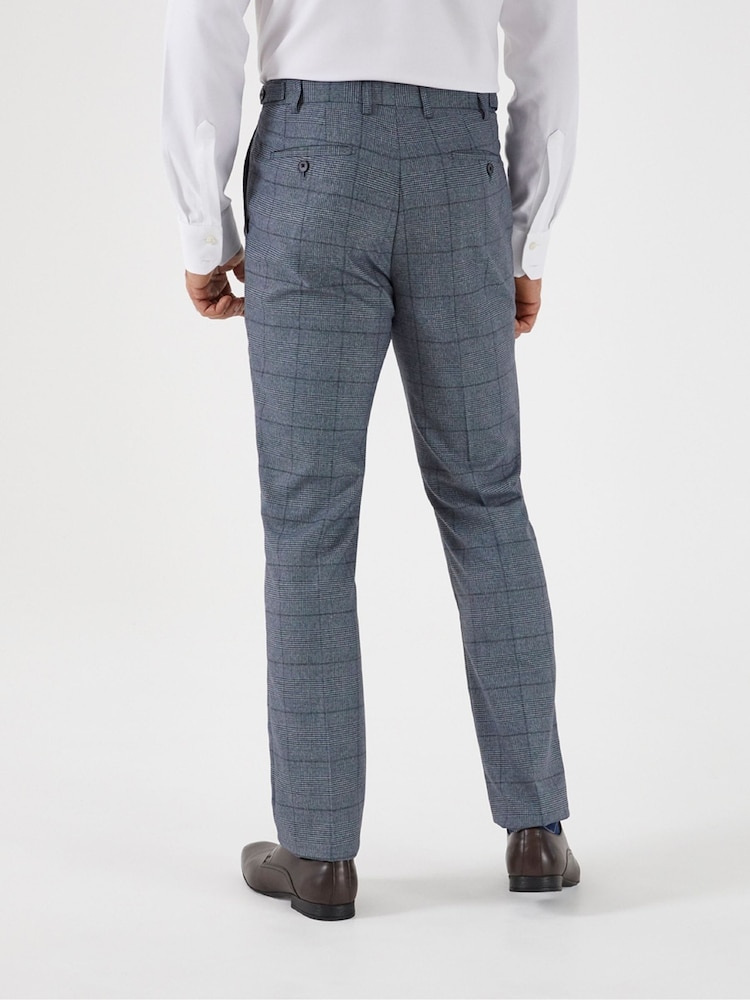 Skopes Blue Tailored Fit Reece Check Suit: Trousers - Image 2 of 3