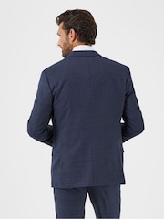 Skopes Warner Blue Check Tailored Sustainable Suit Jacket - Image 3 of 4